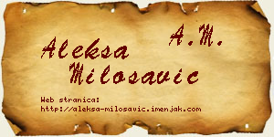 Aleksa Milosavić vizit kartica